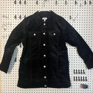 Black Velveteen Denim Jacket MED/LRG
